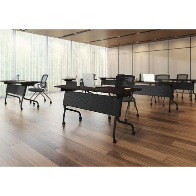 OfficeSource Package Set - 6 Training Tables w/ Flip Top Nesting Bases & Casters (60" X 24")^ Training & Seminar