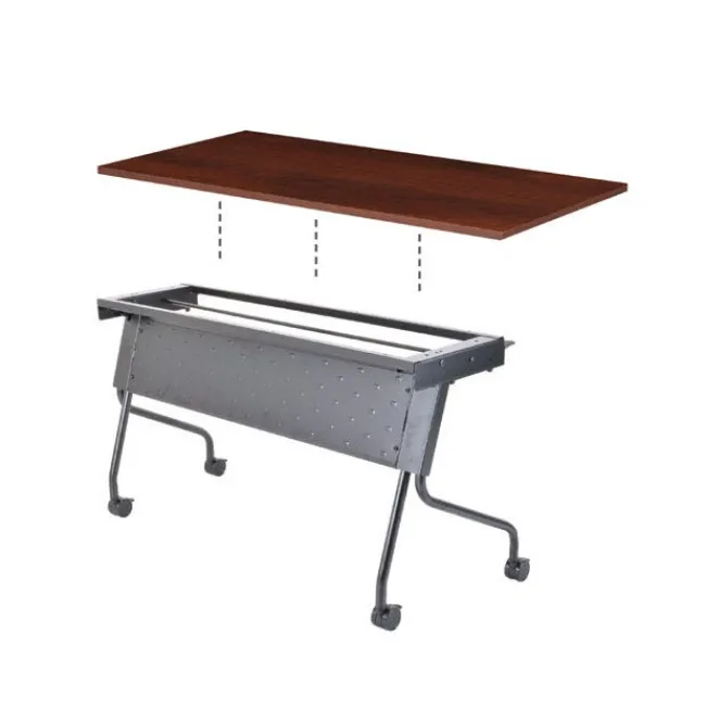 OfficeSource Package Set - 6 Training Tables w/ Flip Top Nesting Bases & Casters (60" X 24")^ Training & Seminar