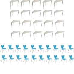 Mooreco 20-Pack Jet Collaborative Desk & Hierarchy Chair Package^ Desk & Chair Packages|Classroom Desks & Chairs
