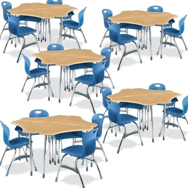 Virco 20-Pack Zuma ZBoom Modular Classroom Desk and Stack Chair Packages^ Collaborative Desks|Desk & Chair Packages