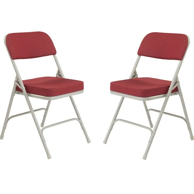 National Public Seating Padded Fabric Folding Chairs Model 3200 (2 Pack)^ Folding Chairs