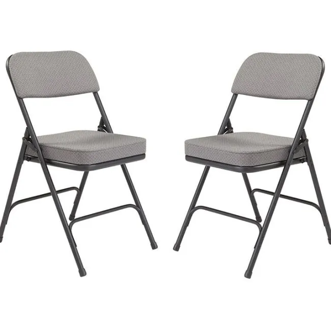 National Public Seating Padded Fabric Folding Chairs Model 3200 (2 Pack)^ Folding Chairs