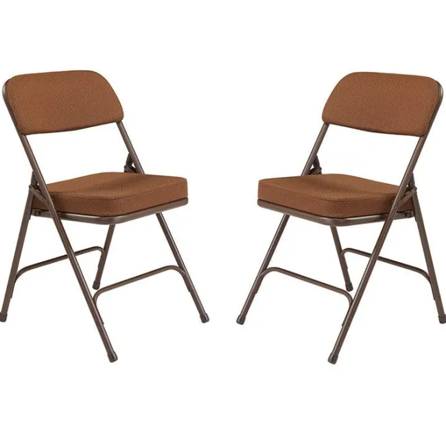 National Public Seating Padded Fabric Folding Chairs Model 3200 (2 Pack)^ Folding Chairs