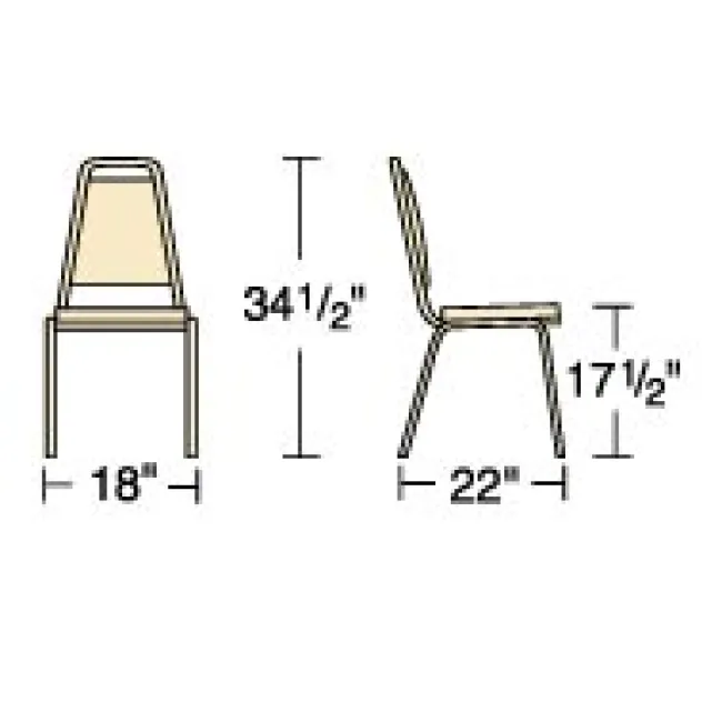 Virco Padded Stack Chair with Square Back and Crown Seat^ Restaurant & Cafe|Cafe Chairs