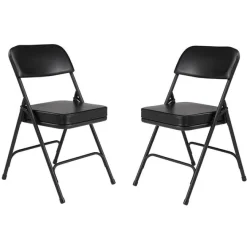 National Public Seating Padded Vinyl Folding Chairs Model 3200 (2 Pack)^ Folding Chairs