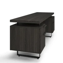OfficeSource Palisades Collection Industrial Height Adjustable L-Shaped Desk Suite^ Office Suites