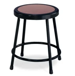 National Public Seating Phenolic Height Adjustable Table (30'' x 72'') with 6 Black Frame Stools^ Activity Table & Chair Packages|Makerspace & Shop