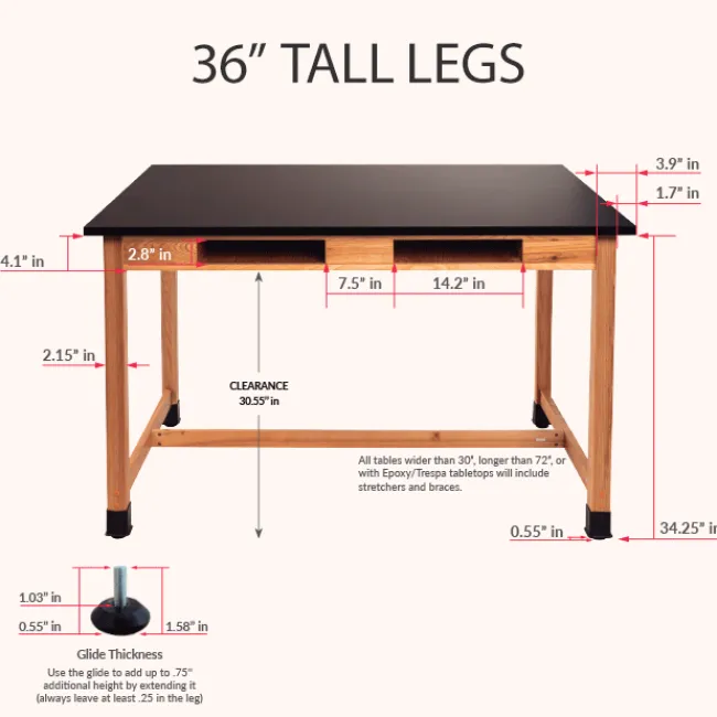 National Public Seating Phenolic Resin Science Lab Table w/ Book Compartments (72'' x 30'')^ Science|Science Tables