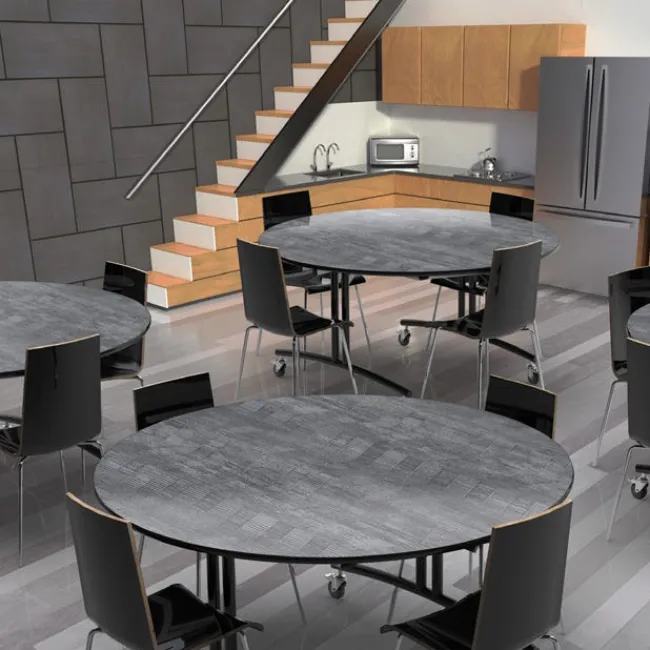 Palmer Hamilton Phlip Mobile Folding Table (60" Round)^ Cafeteria|Cafeteria Tables