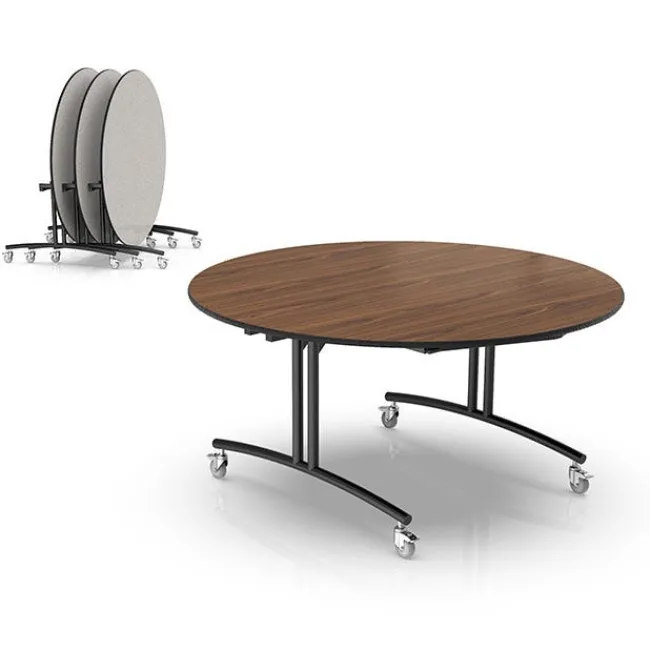 Palmer Hamilton Phlip Mobile Folding Table (60" Round)^ Cafeteria|Cafeteria Tables