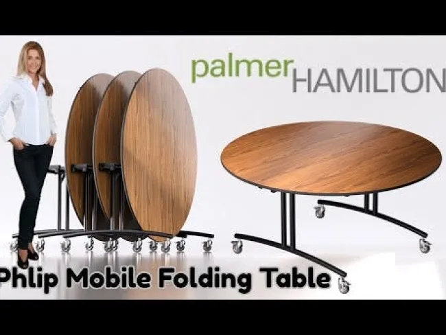 Palmer Hamilton Phlip Mobile Folding Table (60" Round)^ Cafeteria|Cafeteria Tables