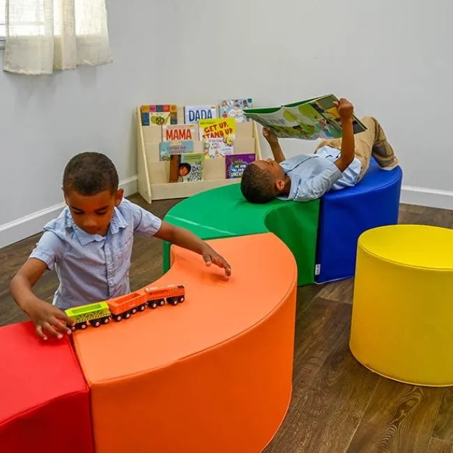 Childrens Factory 5-Piece Curve Seating Kids Ottoman Set^ Flexible Seating