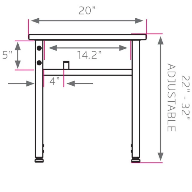 Smith System Planner Height-Adjustable Student Desk with Hard Plastic Top - 27"W x 20"D^ Collaborative Desks|Open Front School Desks