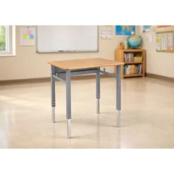 Smith System Planner Height-Adjustable Student Desk with Hard Plastic Top - 27"W x 20"D^ Collaborative Desks|Open Front School Desks