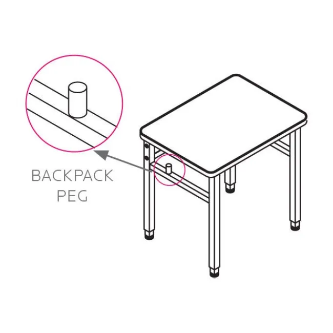 Smith System Planner Height-Adjustable Student Desk with Hard Plastic Top - 27"W x 20"D^ Collaborative Desks|Open Front School Desks