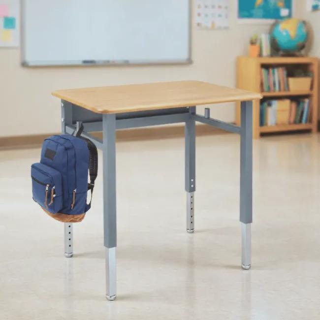 Smith System Planner Height-Adjustable Student Desk with Hard Plastic Top - 27"W x 20"D^ Collaborative Desks|Open Front School Desks