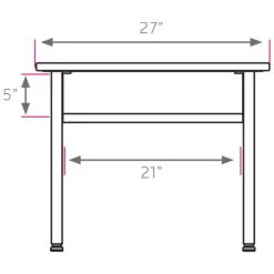 Smith System Planner Height-Adjustable Student Desk with Hard Plastic Top - 27