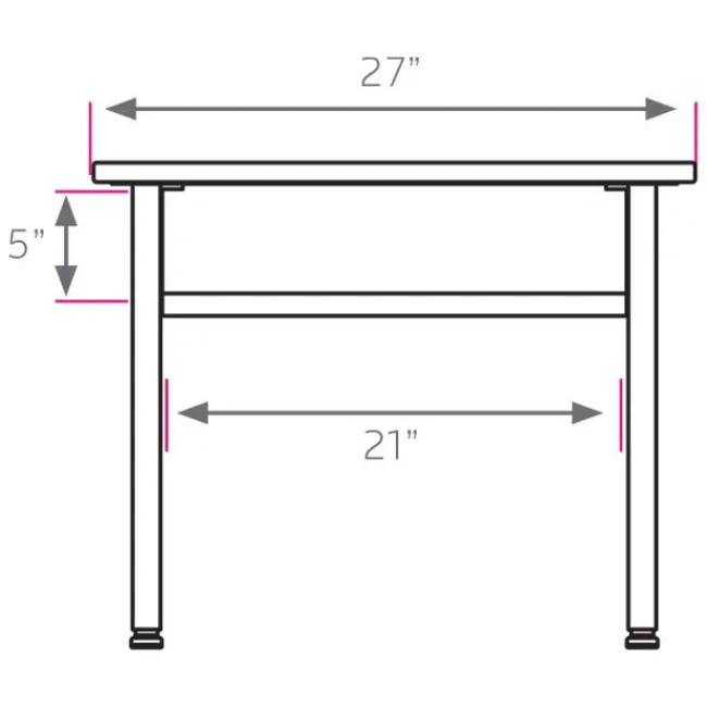 Smith System Planner Height-Adjustable Student Desk with Hard Plastic Top - 27"W x 20"D^ Collaborative Desks|Open Front School Desks