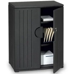 Iceberg Plastic Resin Storage Cabinet (36'' W X 22'' D X 46''H)^ Counter-Height Storage