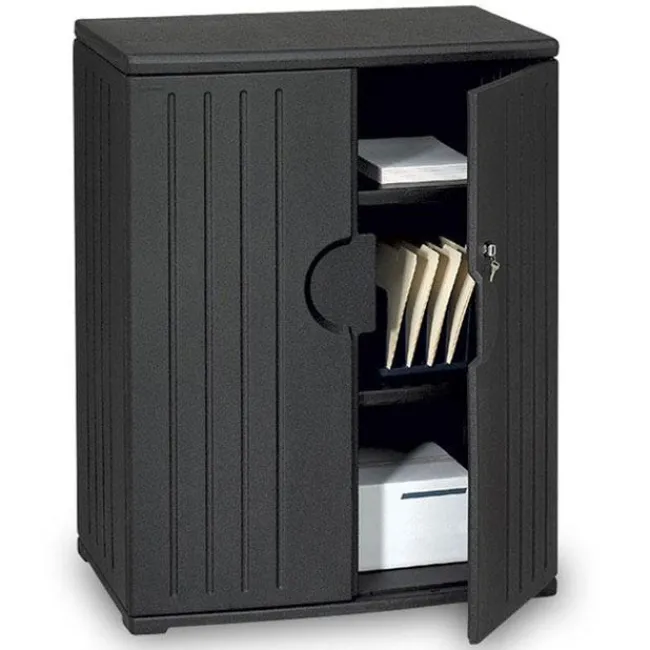 Iceberg Plastic Resin Storage Cabinet (36'' W X 22'' D X 46''H)^ Counter-Height Storage