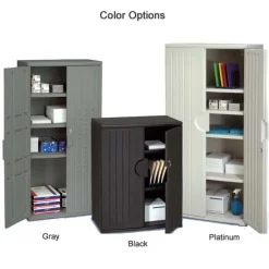 Iceberg Plastic Resin Storage Cabinet (36'' W X 22'' D X 46''H)^ Counter-Height Storage