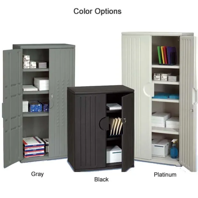 Iceberg Plastic Resin Storage Cabinet (36'' W X 22'' D X 46''H)^ Counter-Height Storage