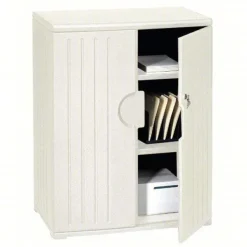 Iceberg Plastic Resin Storage Cabinet (36'' W X 22'' D X 46''H)^ Counter-Height Storage
