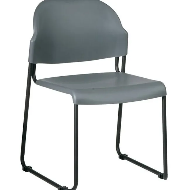 Office Star Plastic Seat and Back Stack Chair- Set of 4^ Plastic Stacking Chairs