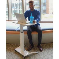 Luxor Pneumatic Height Adjustable Desk & Lectern^ Stand-Up Student Desks