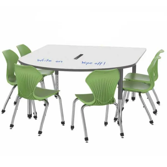Marco Group Premier Dry Erase Multimedia Table and Apex Stack Chair Package^ Conference Table & Chair Packages|Activity Tables & Chairs