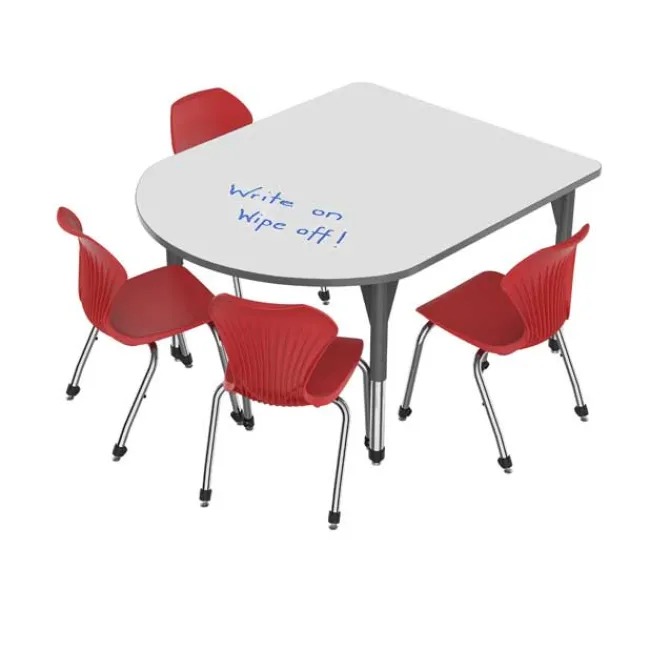 Marco Group Premier Dry Erase Multimedia Table and Apex Stack Chair Package^ Conference Table & Chair Packages|Activity Tables & Chairs