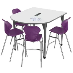 Marco Group Premier Standing Height Dry Erase Multimedia Table and Apex Stack Chair Package^ Activity Table & Chair Packages|Activity Tables & Chairs