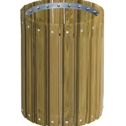 Ultra-Play Pressure Treated Round Outdoor Trash Receptacle^ Trash & Recycling Bins