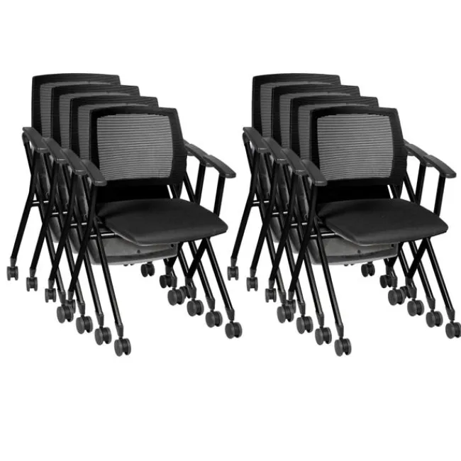 Regency Office Products Pulse High Back Padded Nesting Chair Packs (4, 8 or 12)^ Chair Packages