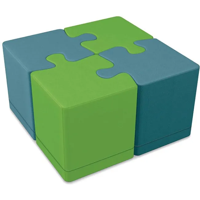 Mooreco Puzzle Soft Seating - Set of 4 Ottomans^ Soft Seating