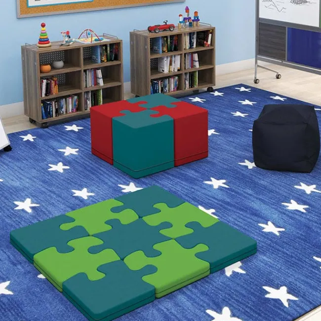 Mooreco Puzzle Soft Seating - Set of 4 Ottomans^ Soft Seating