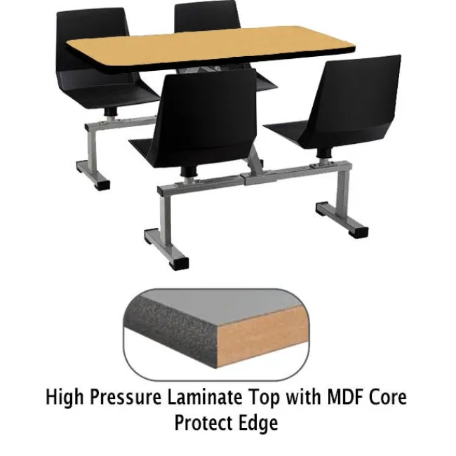 National Public Seating Quick Ship Cluster Swivel Booth with MDF Top^ Cafeteria Booths|Cafeteria