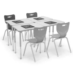 Mooreco Quick Ship Creator Wavy Rectangle Desk^ Collaborative Desks|Open Front School Desks