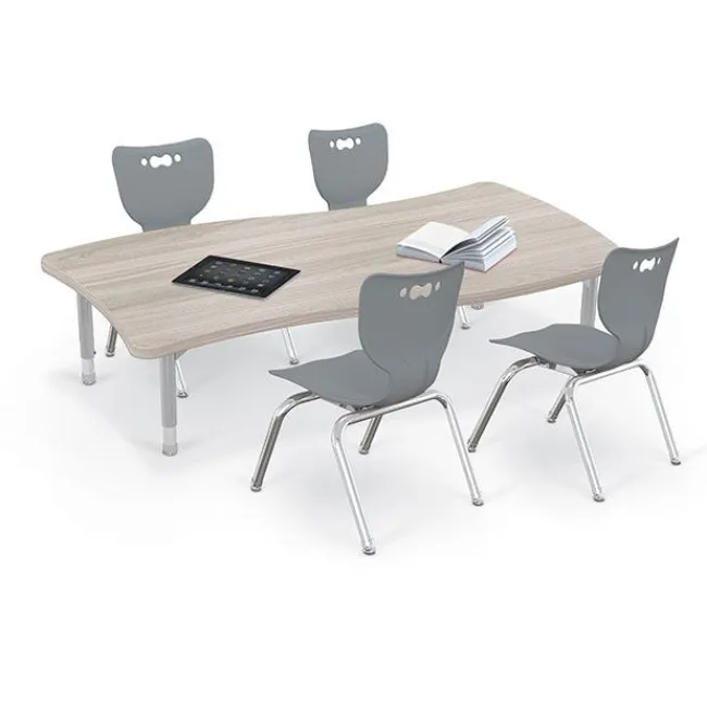 Mooreco Quick Ship Hierarchy Creator Rectangle Table & Chair Package Set – 58"W x 31"D Table with Four 12"H Chairs^ Activity Tables & Chairs|Activity Table & Chair Packages