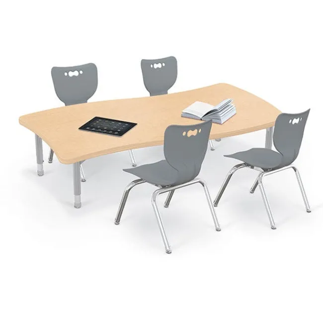 Mooreco Quick Ship Hierarchy Creator Rectangle Table & Chair Package Set – 58"W x 31"D Table with Four 12"H Chairs^ Activity Tables & Chairs|Activity Table & Chair Packages