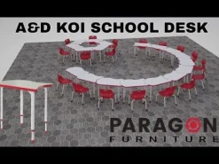 Paragon Quick Ship Koi Collaborative School Desk (33" x 22")^ Dry Erase Desks