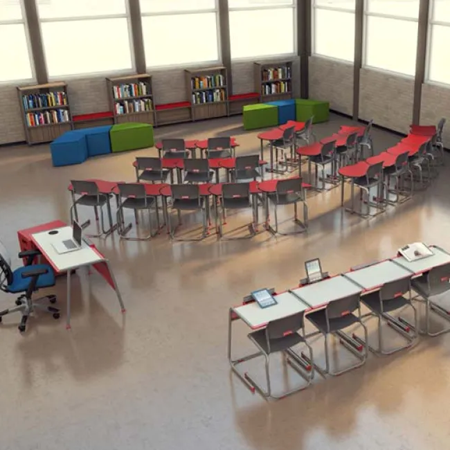 Paragon Quick Ship Koi Collaborative School Desk (33" x 22")^ Dry Erase Desks