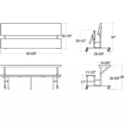 Palmer Hamilton Quick Ship 34M Convertible Bench Table^ Cafeteria|Cafeteria Tables
