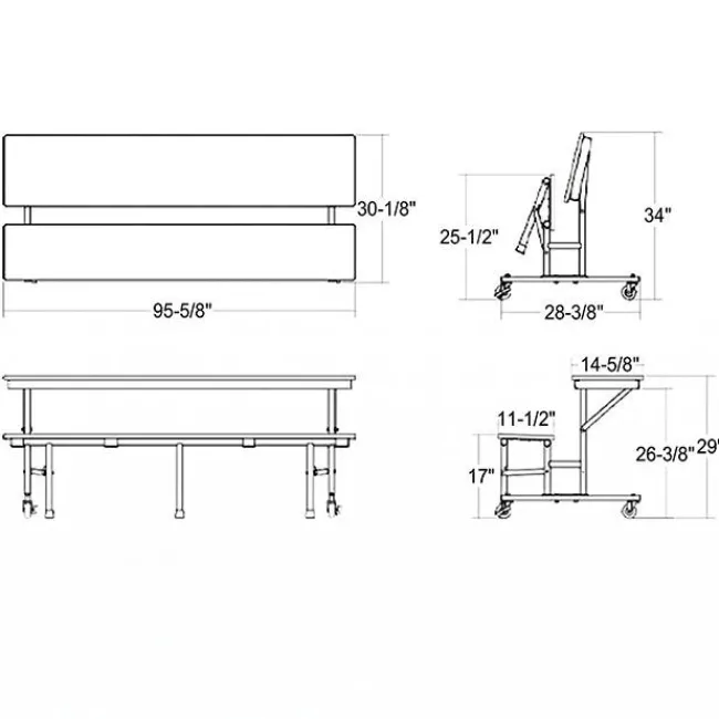 Palmer Hamilton Quick Ship 34M Convertible Bench Table^ Cafeteria|Cafeteria Tables