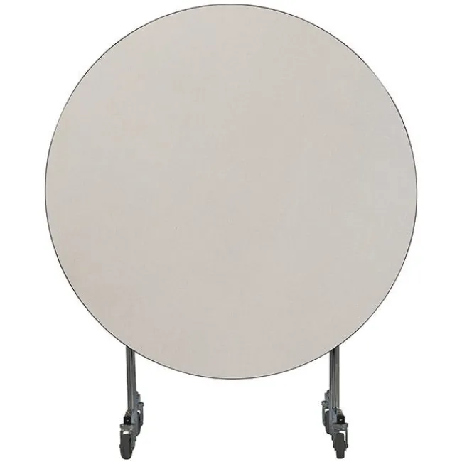 National Public Seating Quick Ship Mobile EasyFold Table 60'' Round w/ MDF Top, ProtectEdge & Powder Coat Frame^ Cafeteria|Cafeteria Tables