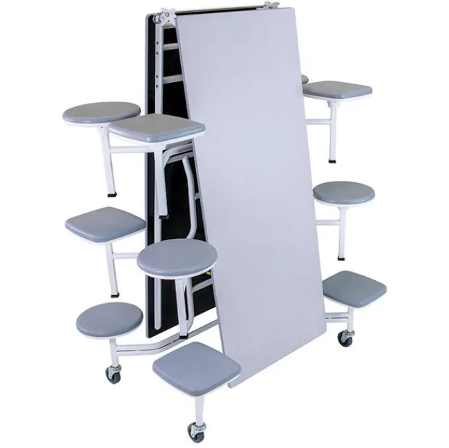 AmTab Quick Ship Mobile Stool Cafeteria Table w/ Rectangle Top^ Cafeteria|Cafeteria Tables
