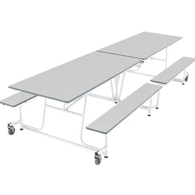 AmTab Quick Ship Rectangle Mobile Bench Cafeteria Table^ Cafeteria|Cafeteria Tables