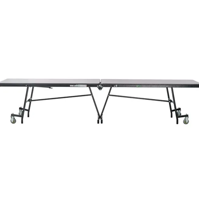 National Public Seating Quick Ship 12' Rectangle Mobile Table with MDF Core and Protect Edge - Black Frame^ Cafeteria|Cafeteria Tables