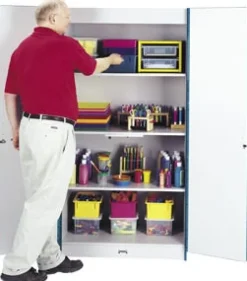 Jonti-Craft Rainbow Accents Classroom Closet Storage Cabinet^ Tall Cabinets