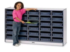 Jonti-Craft Rainbow Accents Paper Tray Cubbies (30 Tray w/ trays)^ Tote & Bin Storage|Cubbies